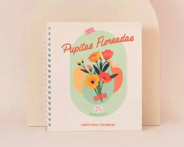 Pupitas Floreadas - Libro para colorear (detalle en portada)