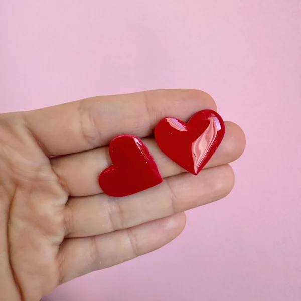 Aros - Corazón rojo simple